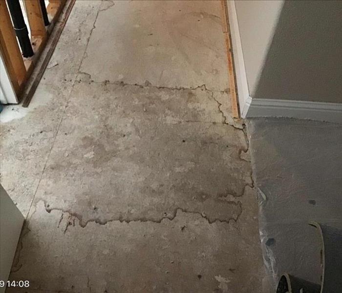 Carpet removed from floor