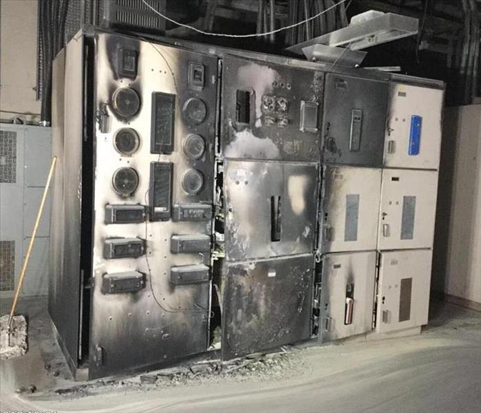 Electrical fire in a control room